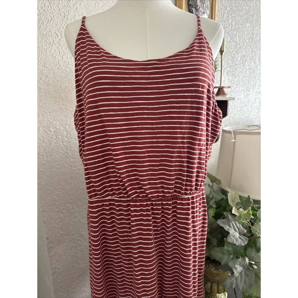Old Navy Women’s Sz XL Maxi Tank Dress Striped Summer Tie Casual Cotton Pull On - Picture 4 of 12